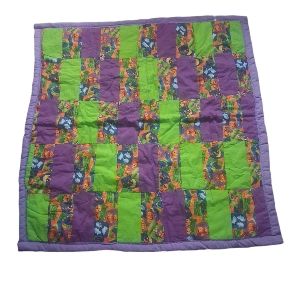 Handmade Halloween Patchwork Quilt Baby Lap 37x36
